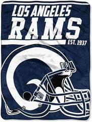 Los Angeles Rams Blanket 46x60 Micro Raschel 40 Yard Dash Design Rolled