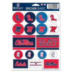 Mississippi Rebels Decal Sheet 5x7 Vinyl Special Order