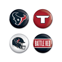 Houston Texans Buttons 4 Pack - Special Order