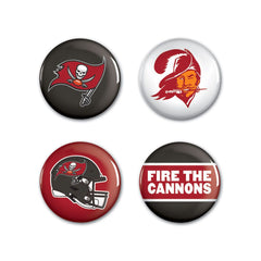 Tampa Bay Buccaneers Buttons 4 Pack - Special Order