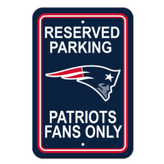 New England Patriots Sign 12x18 Plastic Reserved Parking Style