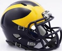 Michigan Wolverines Helmet Riddell Authentic Full Size Speed Style Painted Design