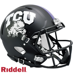 TCU Horned Frogs Helmet Riddell Authentic Full Size Speed Style Matte Black - Special Order