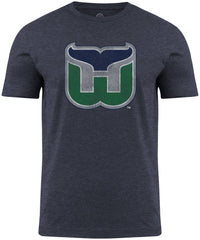 Hartford Whalers NHL Distressed Logo Navy T-Shirt