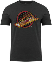 Vancouver Canucks NHL Distressed Logo Charcoal T-Shirt