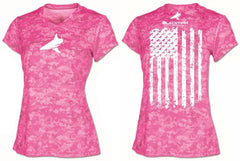 BlacktipH Ladies Performance Digital Camo Shirt with UPF 50+ Protection - Vertical Flag