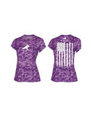 BlacktipH Ladies Performance Digital Camo Shirt with UPF 50+ Protection - Vertical Flag