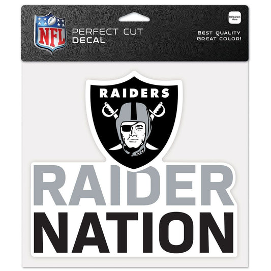 Las Vegas Raiders Decal 8x8 Perfect Cut Color Slogan - Special Order