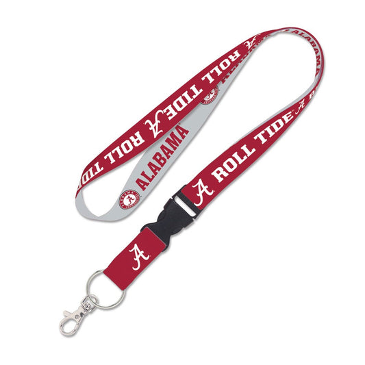 Alabama Crimson Tide Lanyard with Detachable Buckle Two Tone - Special Order