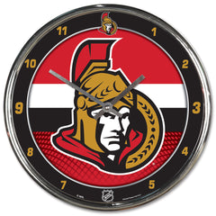 Ottawa Senators Clock Round Wall Style Chrome Periodic Restock