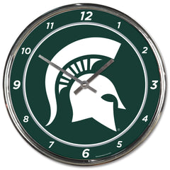 Michigan State Spartans Round Chrome Wall Clock Periodic Restock