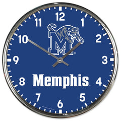 Memphis Tigers Clock Round Wall Style Chrome Periodic Restock