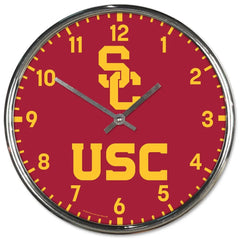 USC Trojans Clock Round Wall Style Chrome Periodic Restock