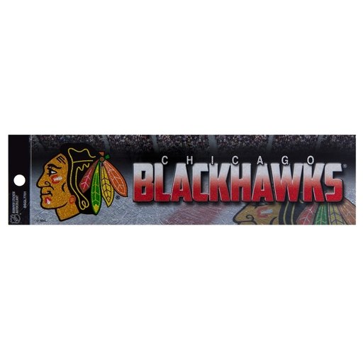 Chicago Blackhawks Decal Bumper Sticker Glitter