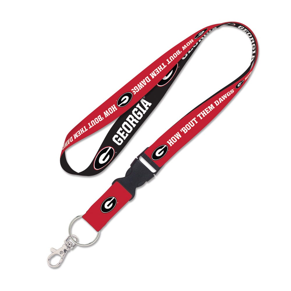 Georgia Bulldogs Lanyard with Detachable Buckle Two Tone - Special Order