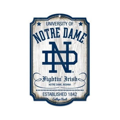 Notre Dame Fighting Irish Sign 11x17 Wood Vintage