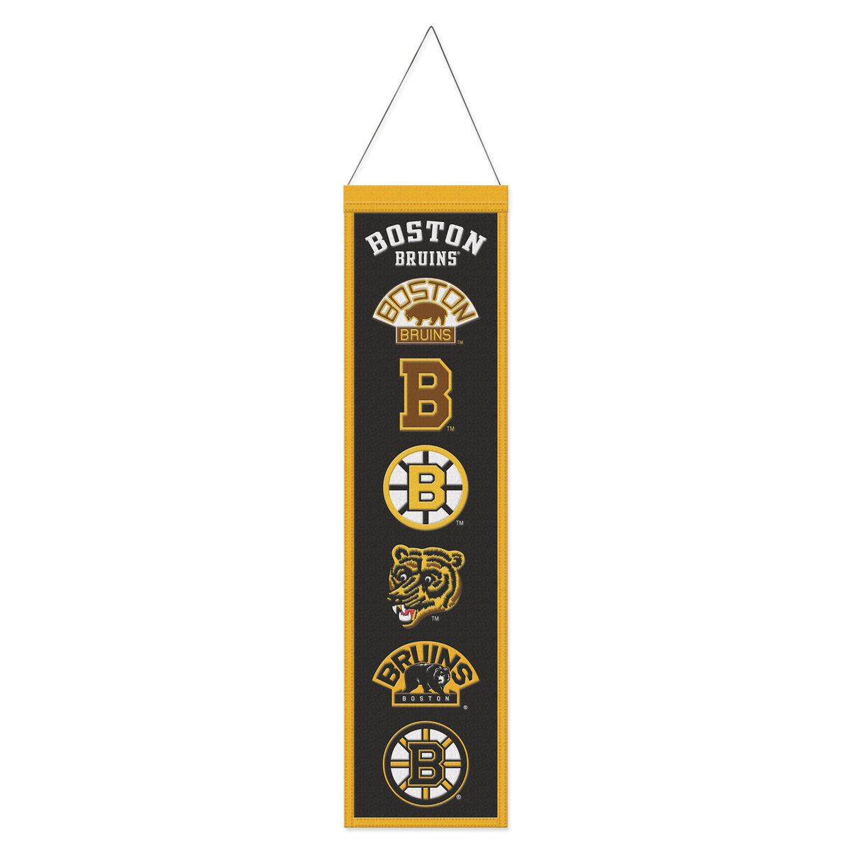 Boston Bruins Banner Wool 8x32 Heritage Evolution Design - Special Order