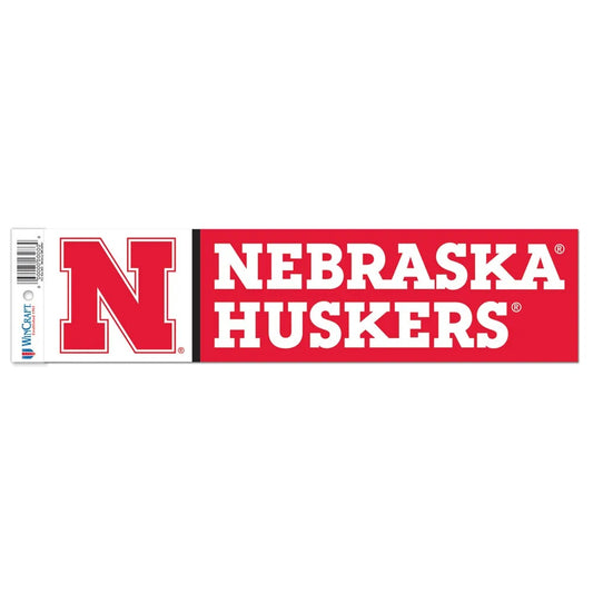 Nebraska Cornhuskers Decal 3x12 Bumper Strip Style - Special Order
