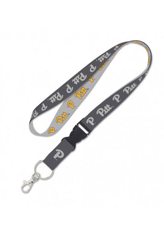 Pittsburgh Panthers Lanyard with Detachable Buckle Black and Grey Special Order
