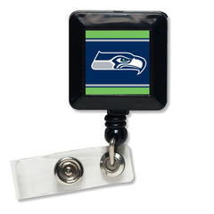 Seattle Seahawks Badge Holder Retractable Square - Special Order