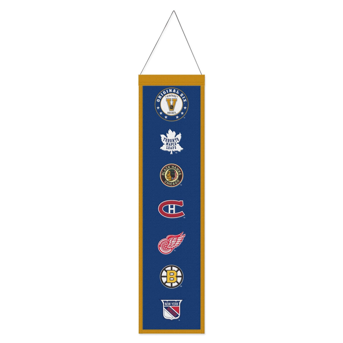 NHL Original 6 Banner Wool 8x32 Vintage Design - Special Order