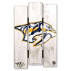 Nashville Predators Sign 11x17 Wood Fence Style White