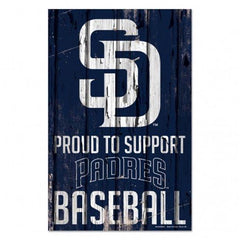 San Diego Padres Sign 11x17 Wood Proud to Support Design