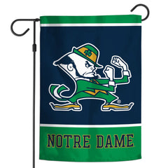 Notre Dame Fighting Irish Flag 12x18 Garden Style 1 Sided Leprechaun