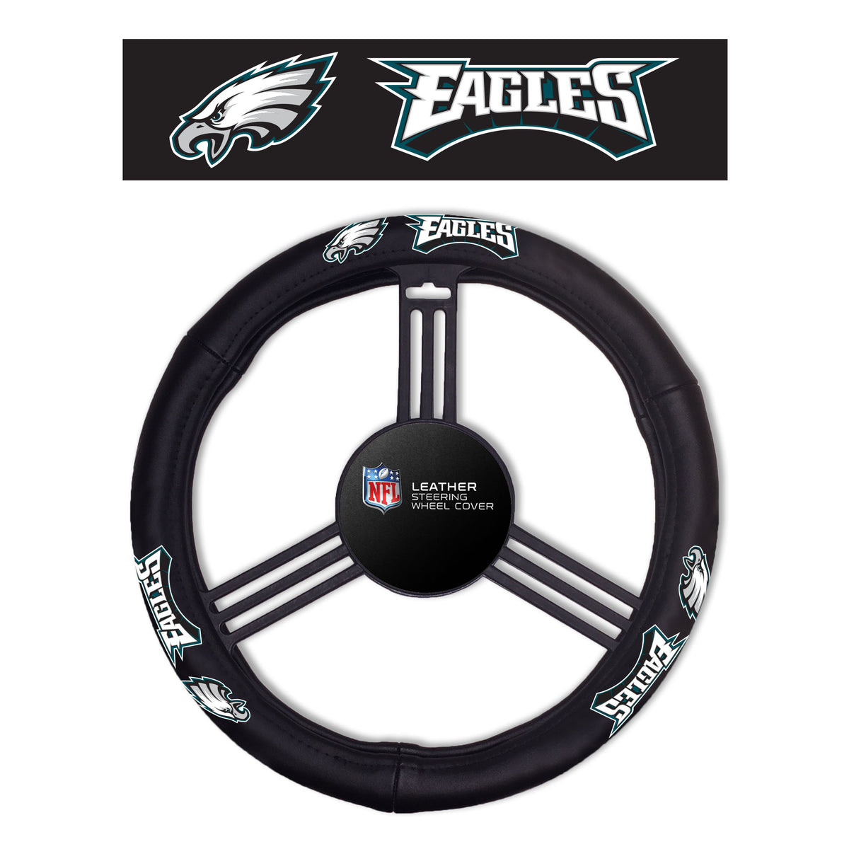 Philadelphia Eagles Steering Wheel Cover Leather