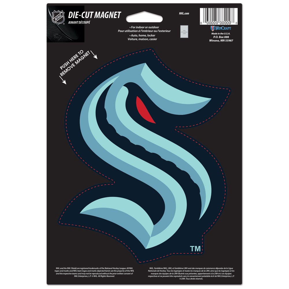Seattle Kraken Magnet 6.25x9 Die Cut Logo Design - Special Order