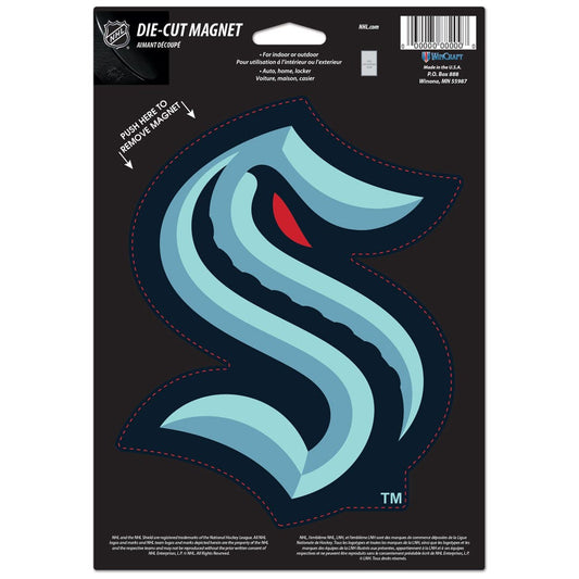 Seattle Kraken Magnet 6.25x9 Die Cut Logo Design - Special Order