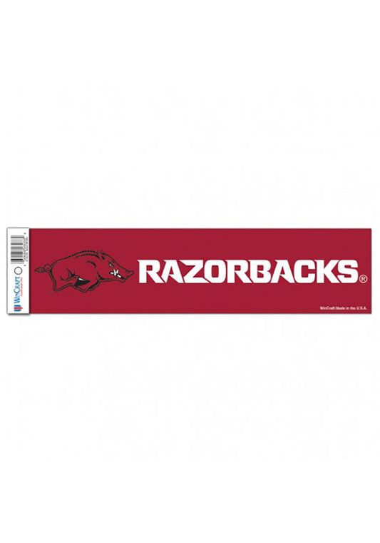 Arkansas Razorbacks Decal 3x12 Bumper Strip Style