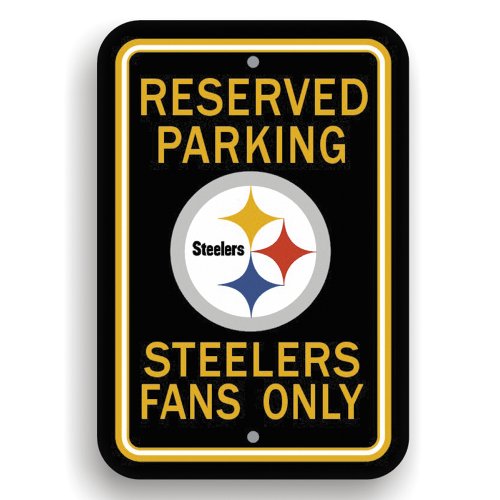 Pittsburgh Steelers Sign 12x18 Plastic Reserved Parking Style