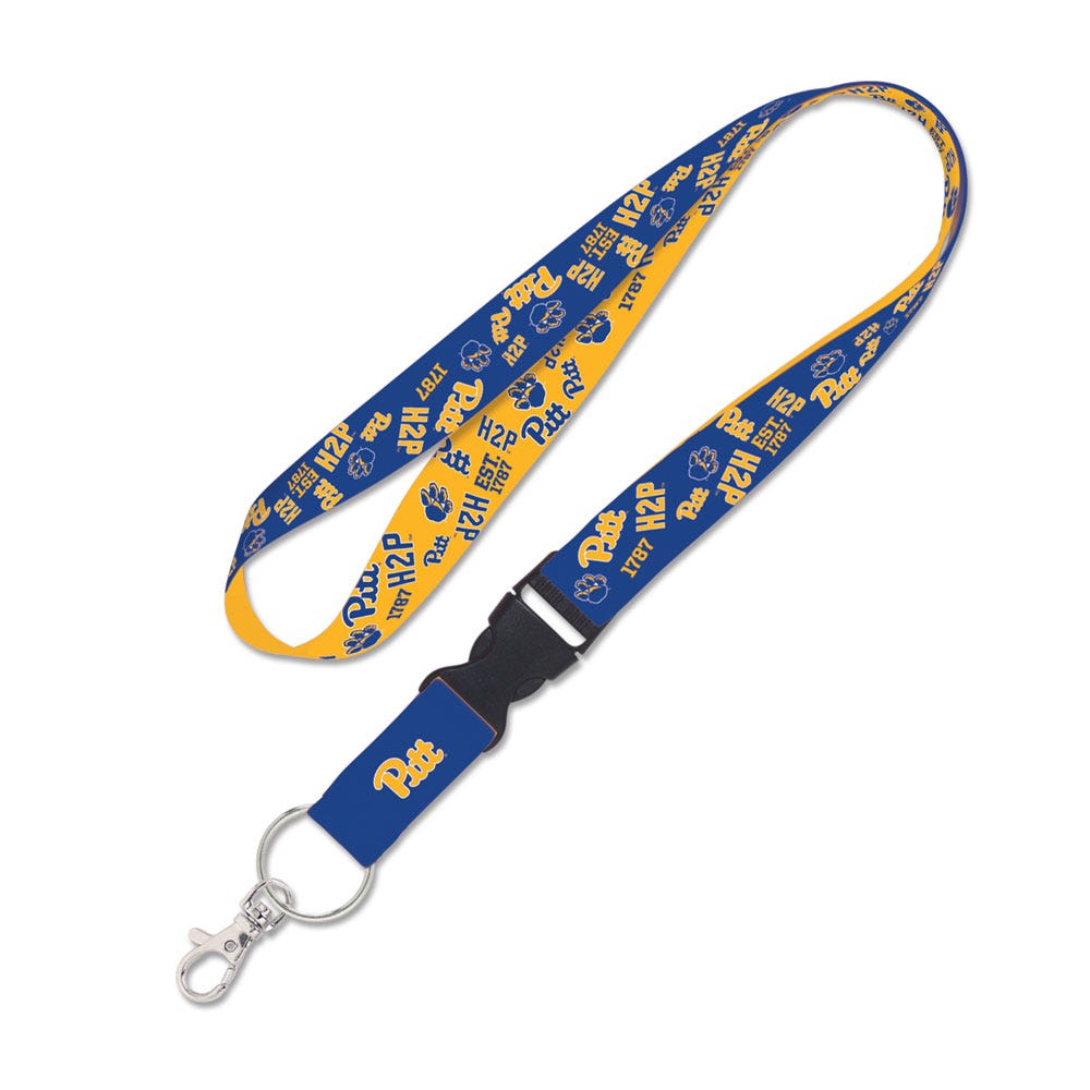 Pittsburgh Panthers Lanyard with Detachable Buckle Scatterprint Design - Special Order