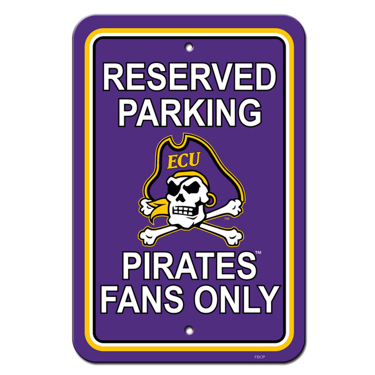 East Carolina Pirates Sign 12x18 Plastic Reserved Parking Style CO