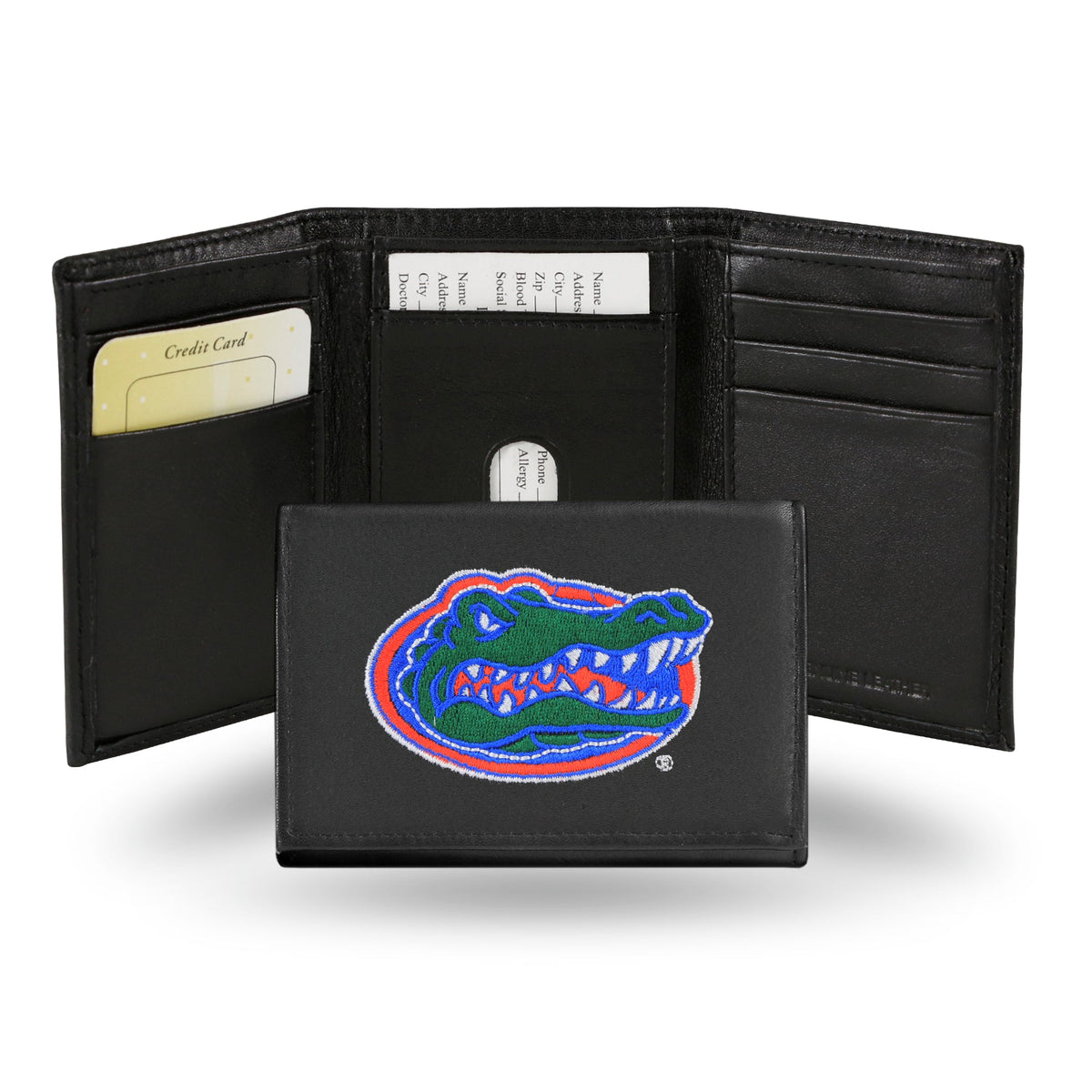 Florida Gators Wallet Trifold Leather Embroidered - Special Order
