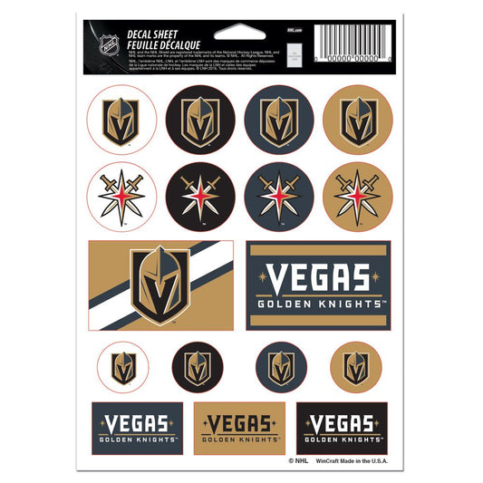 Vegas Golden Knights Decal Sheet 5x7 Vinyl - Special Order