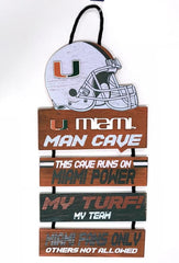 Miami Hurricanes Sign Wood Man Cave Design