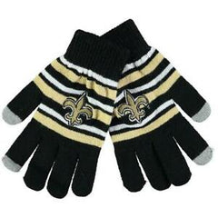 New Orleans Saints Gloves Knit Stripe Acrylic