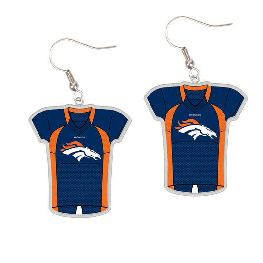 Denver Broncos Earrings Jersey Style Carded - Special Order
