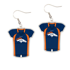 Denver Broncos Earrings Jersey Style Carded - Special Order