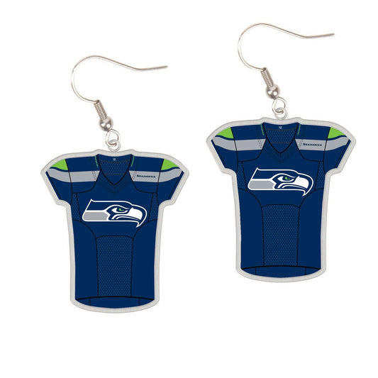 Seattle Seahawks Earrings Jersey Style Carded - Special Order