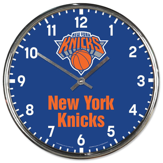 New York Knicks Clock Round Wall Style Chrome Periodic Restock