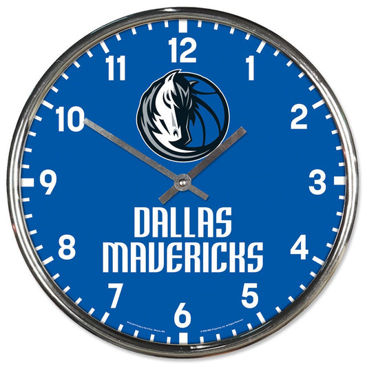 Dallas Mavericks Clock Round Wall Style Chrome Periodic Restock