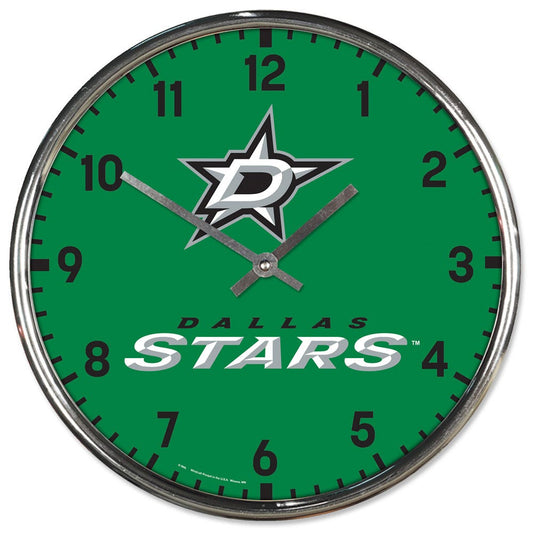 Dallas Stars Round Chrome Wall Clock Periodic Restock