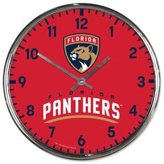 Florida Panthers Clock Round Wall Style Chrome Periodic Restock