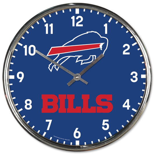 Buffalo Bills Round Chrome Wall Clock Periodic Restock