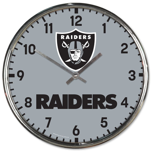 Las Vegas Raiders Round Chrome Wall Clock Periodic Restock