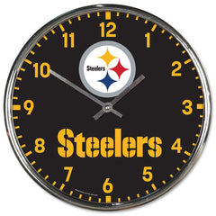Pittsburgh Steelers Round Chrome Wall Clock Periodic Restock