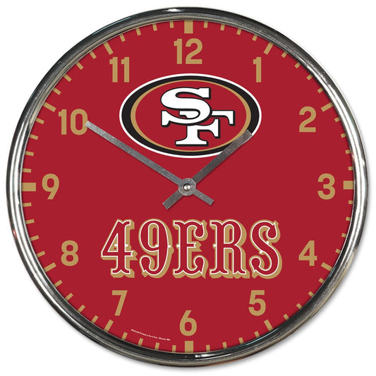 San Francisco 49ers Round Chrome Wall Clock Periodic Restock